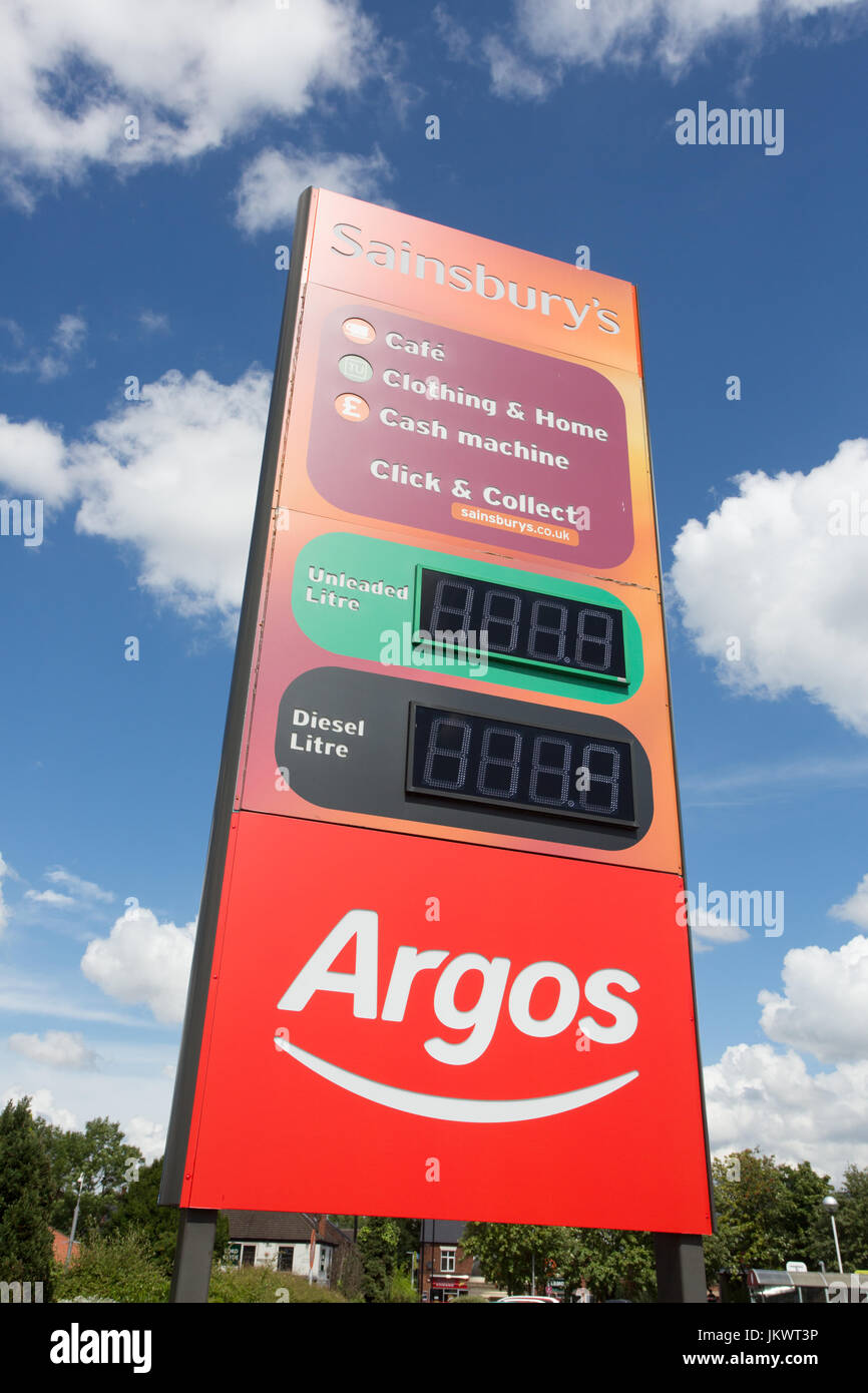 Sainsbury's with instore Argos signage Stock Photo