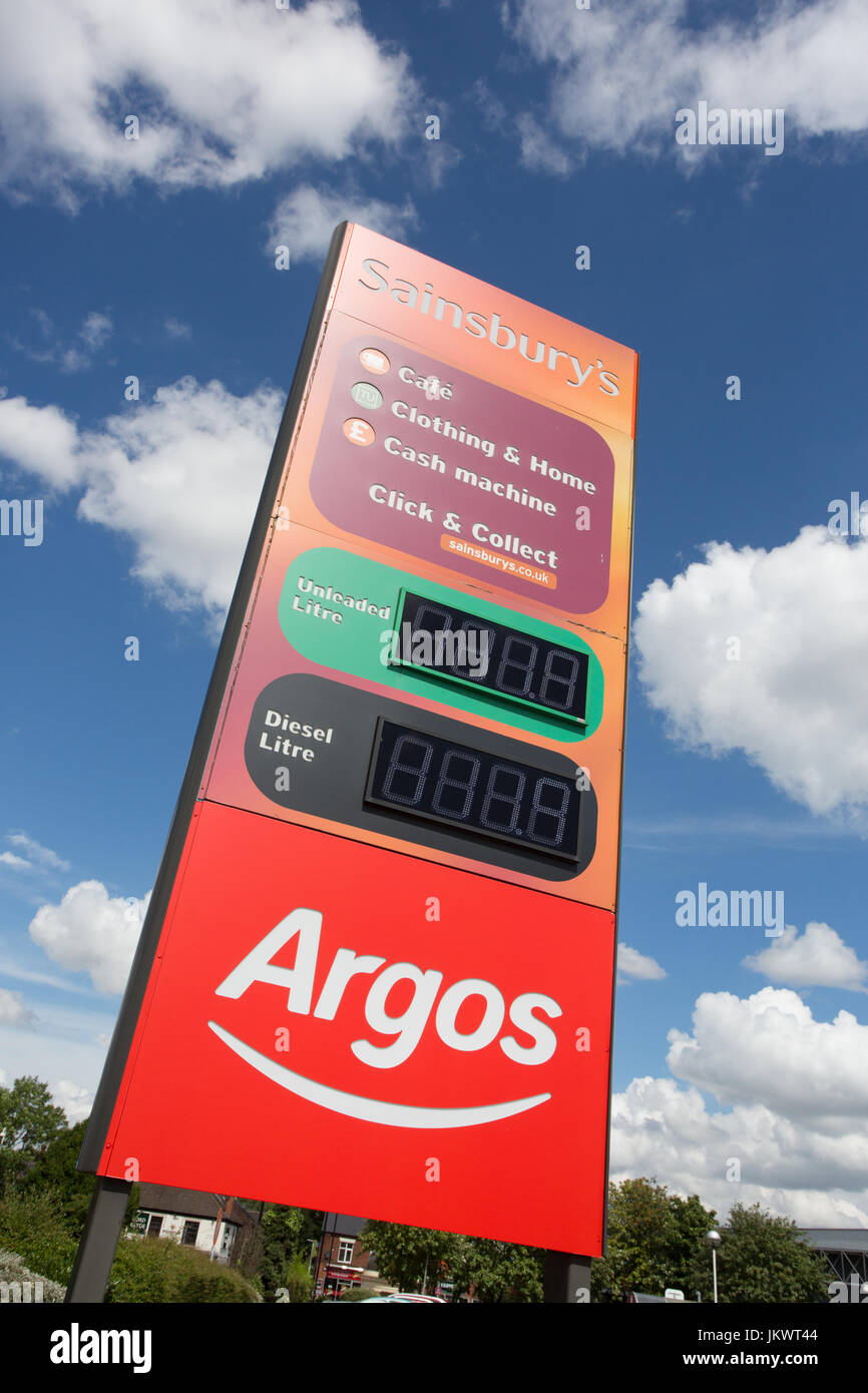 Sainsbury's with instore Argos signage Stock Photo