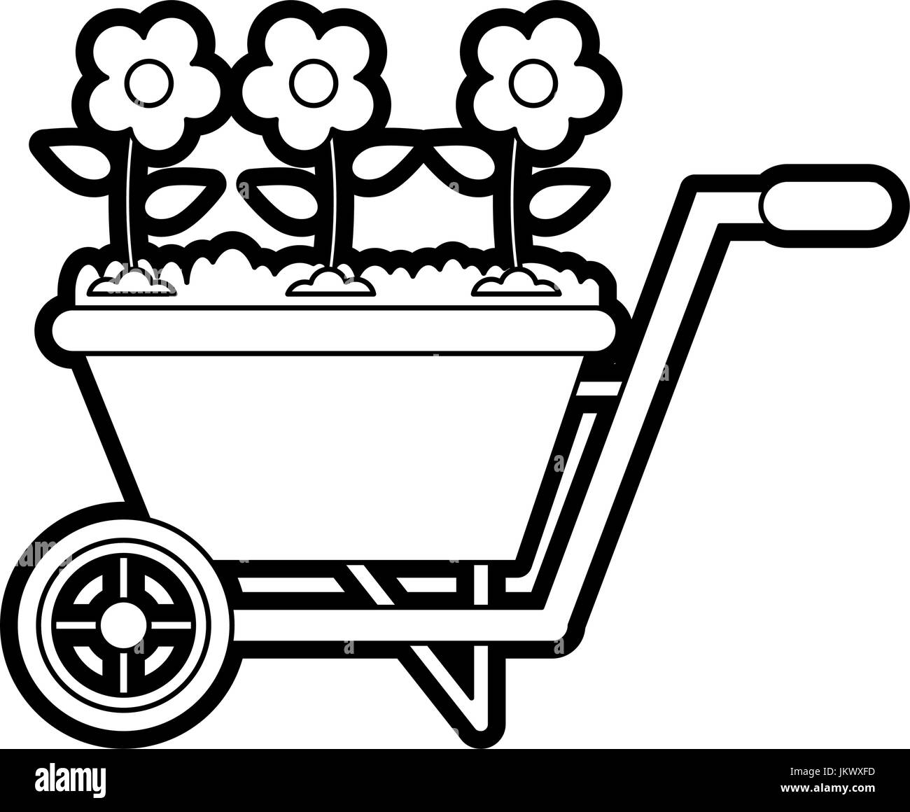 wheelbarrow gardening tool icon image Stock Vector