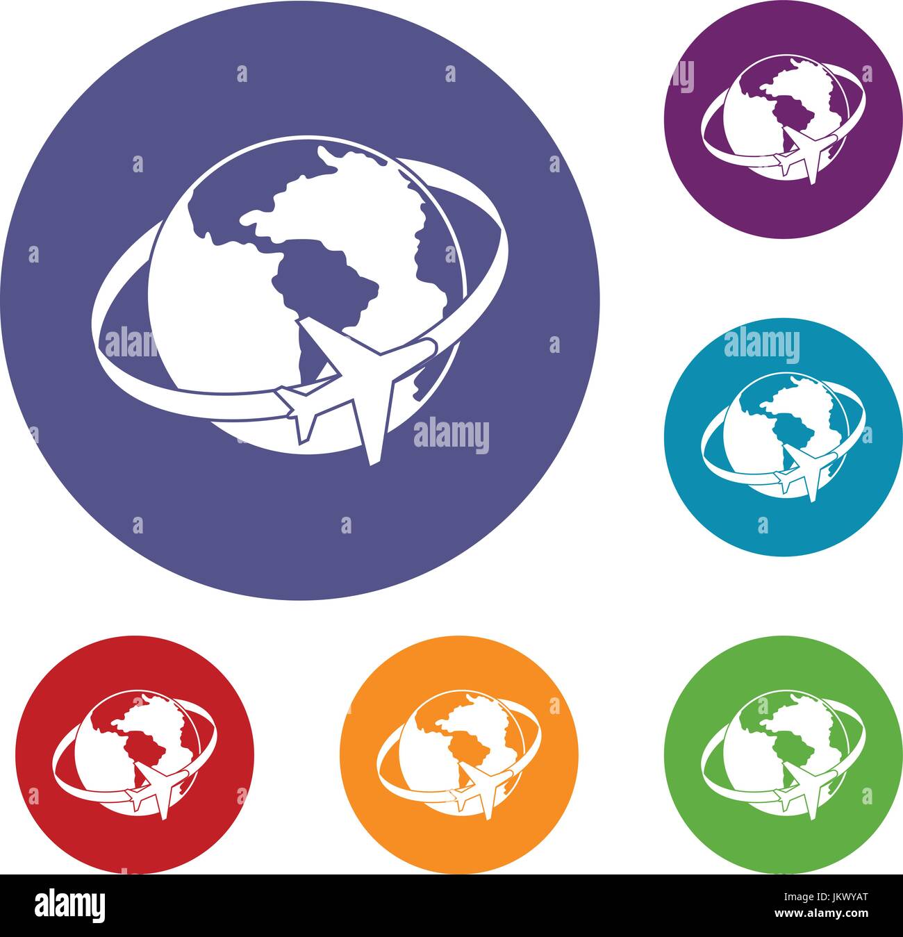 Travelling around the world icons set Stock Vector Image & Art - Alamy