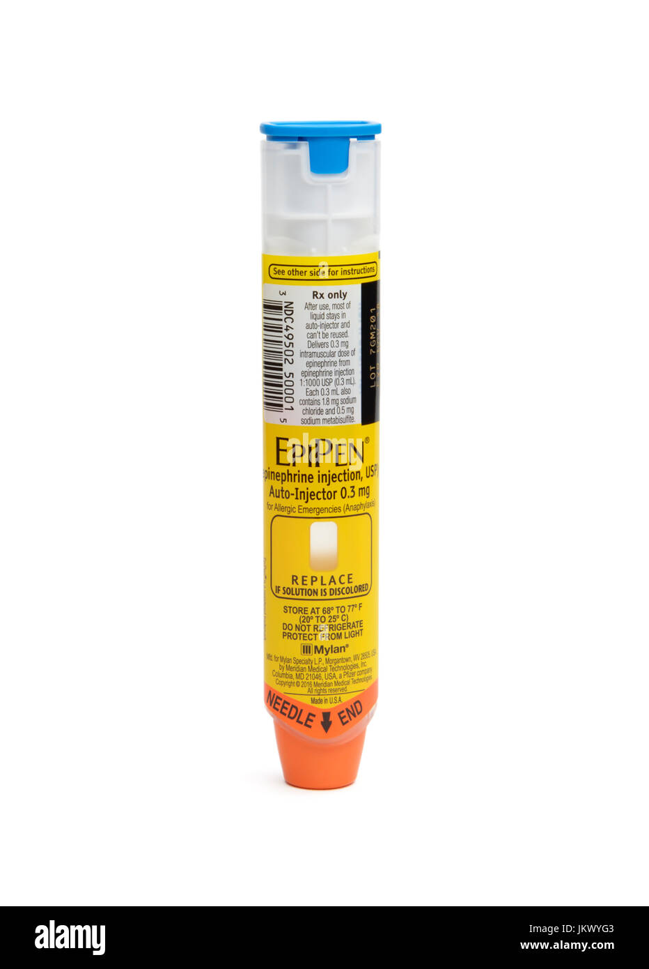 EpiPen auto-injector by Mylan Stock Photo