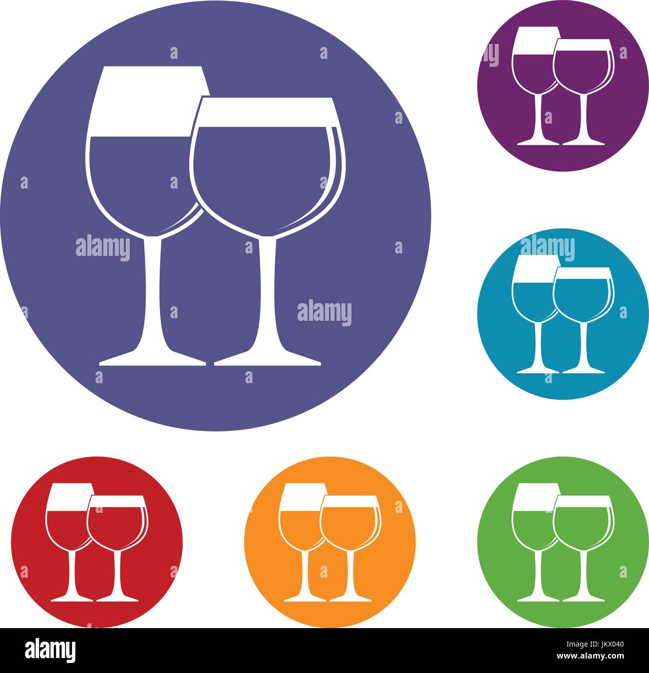 Two glasses of wine icons set Stock Vector Image & Art - Alamy