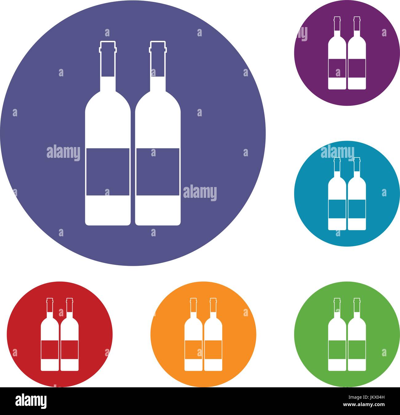 Two bottles of wine icons set Stock Vector Image & Art - Alamy