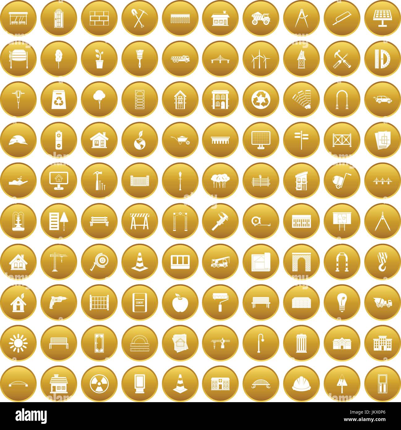 100 architecture icons set gold Stock Vector Image & Art - Alamy