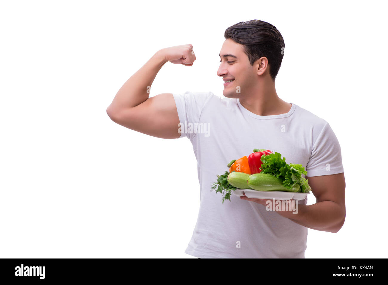 Man eating vegetable muscular hi-res stock photography and images - Alamy