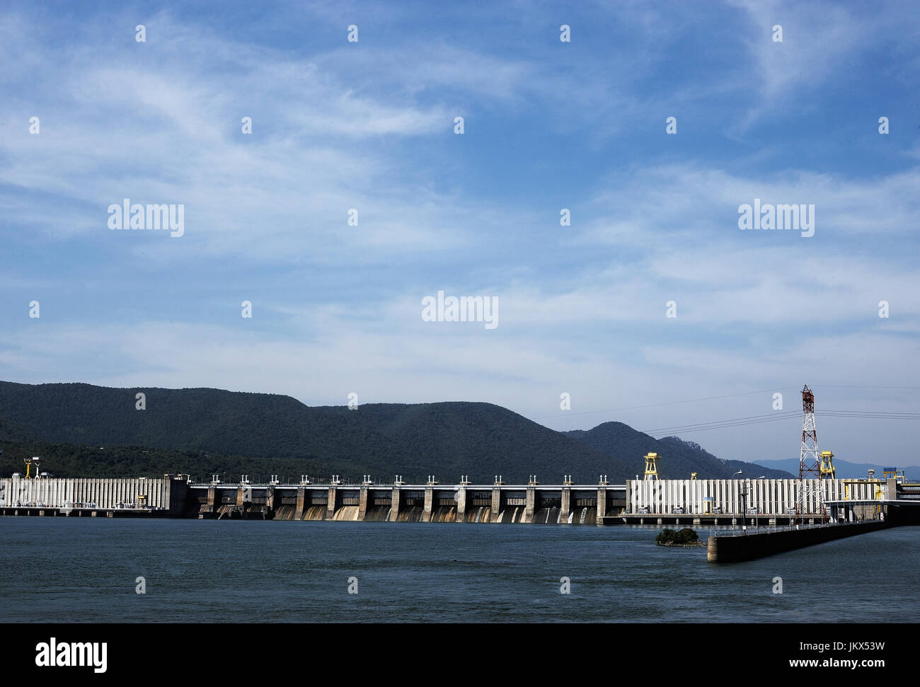 TURNU SEVERIN-ROMANIA, SEP 16:The Iron Gate I Hydroelectric Power Station is the largest dam on the Danube river and one of the largest hydro power pl Stock Photo