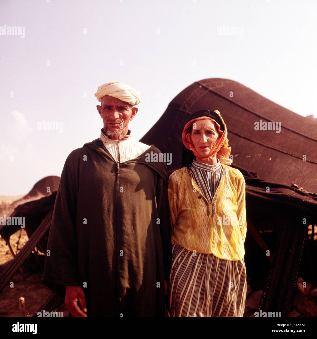 Berberehepaar im Rif, Marokko 1980er Jahre. Berber couple in the