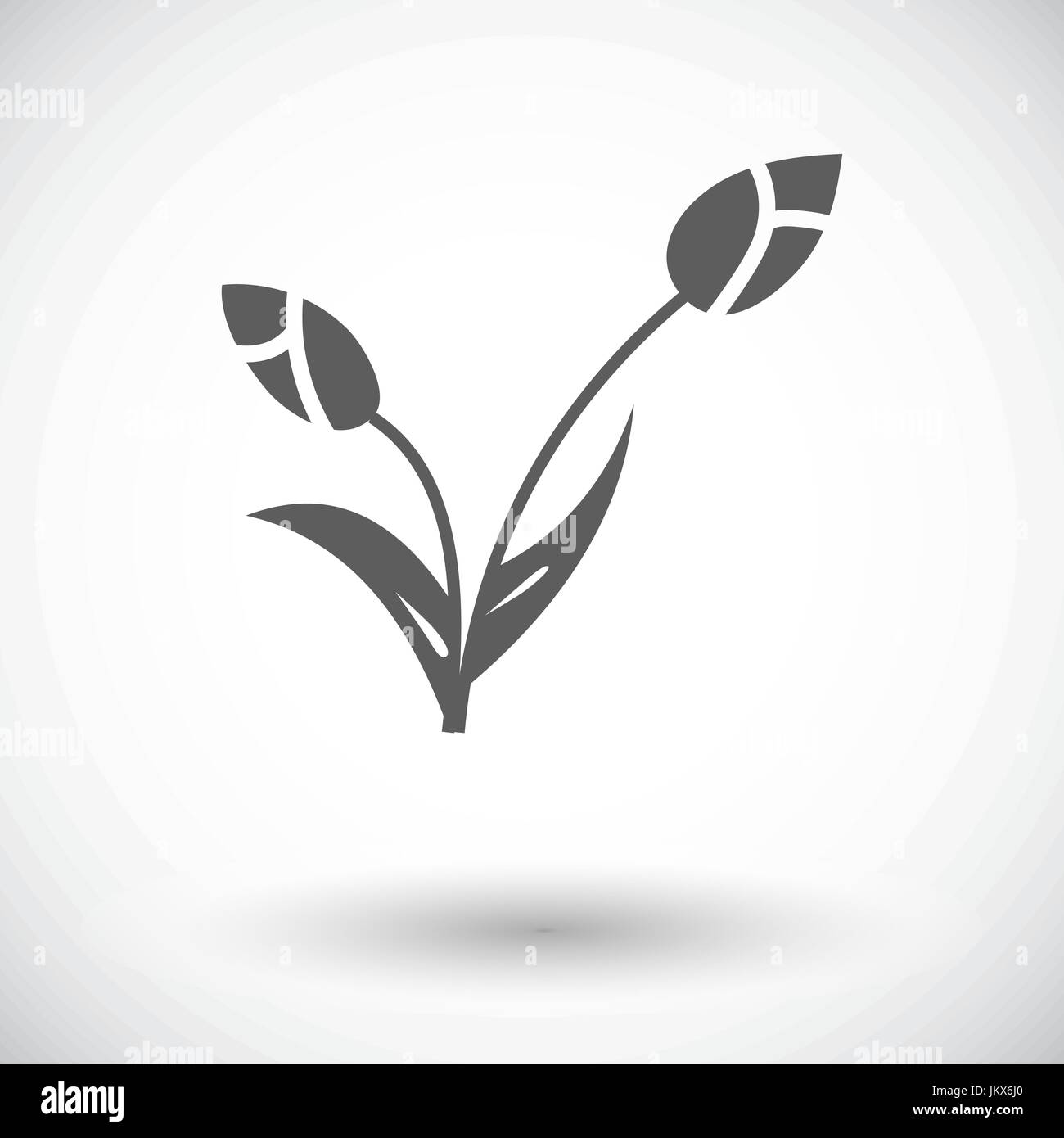 Tulip. Single flat icon on white background. Vector illustration Stock ...