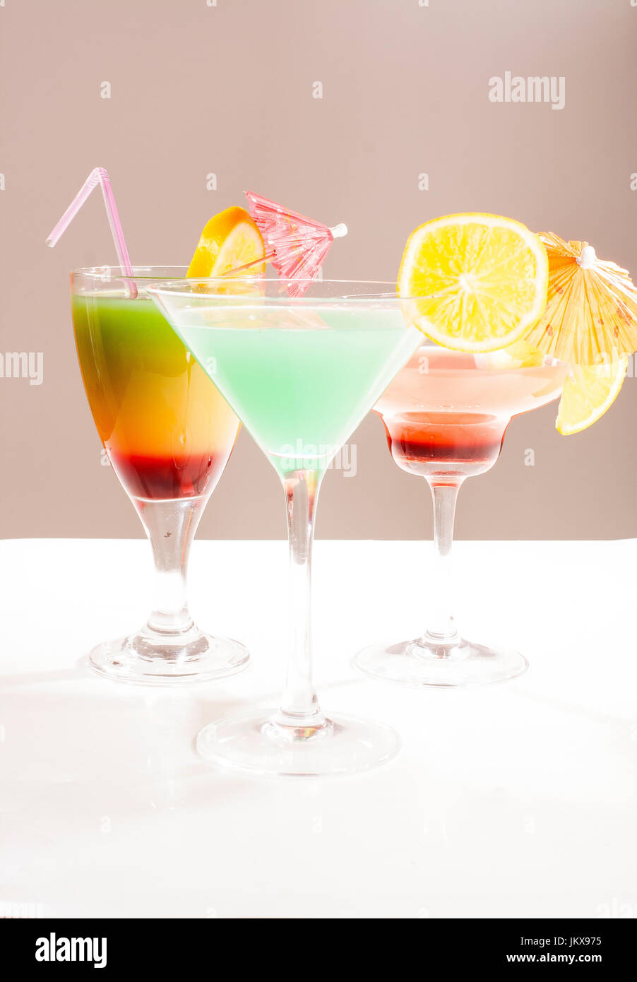 Cocktails in studio Stock Photo
