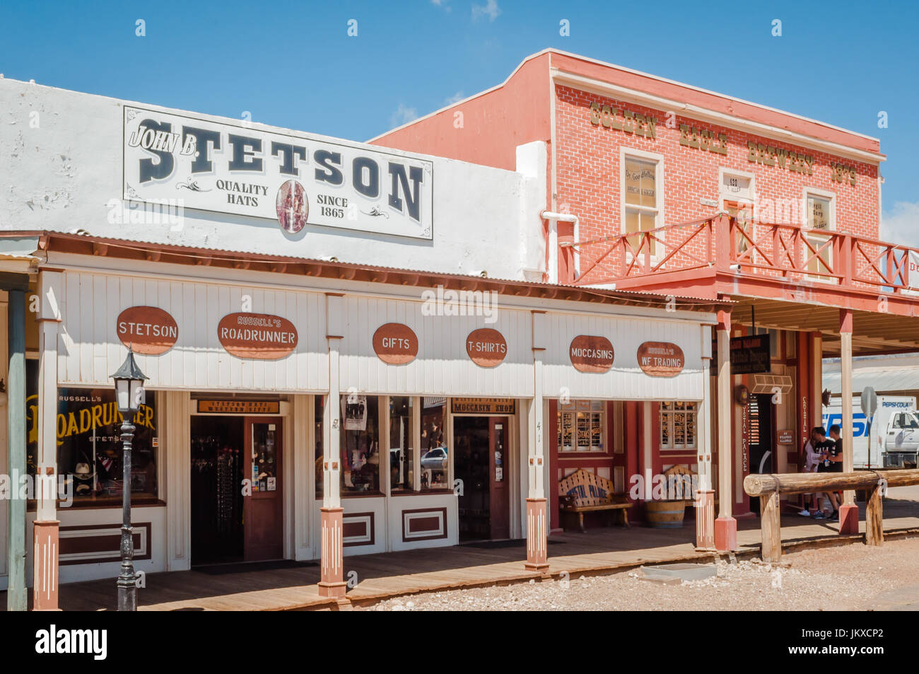 Storefronts along Main Street in Tombstone Arizona Stock Photo