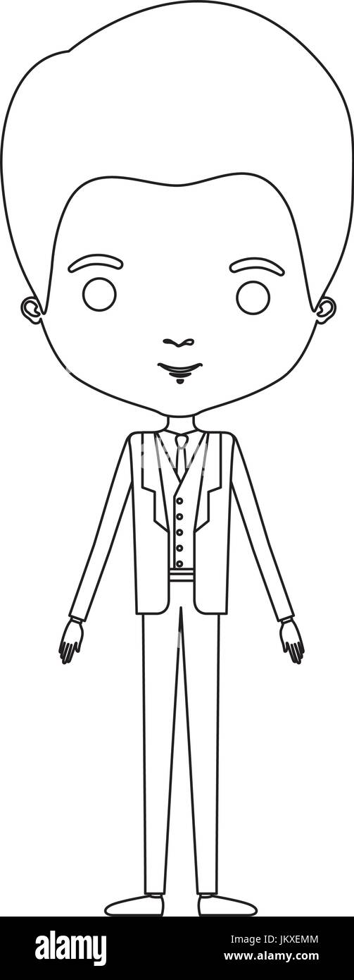silhouette caricature groom man in wedding elegance formal suit Stock ...