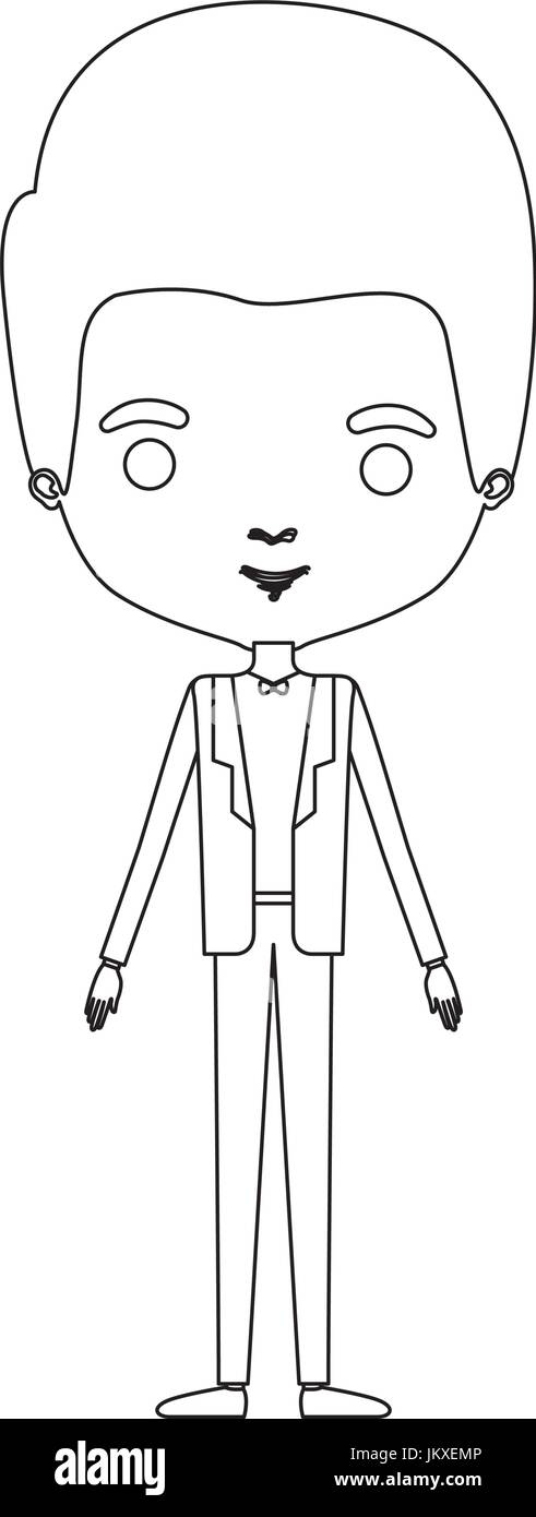 silhouette caricature groom guy in wedding formal suit Stock Vector ...