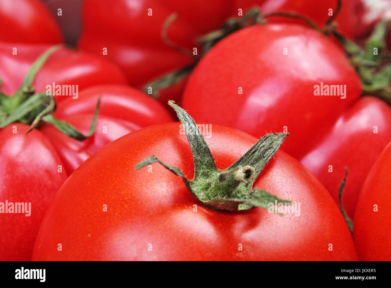 Tomato texture. Fresh big red tomatoes closeup background photo. Pile