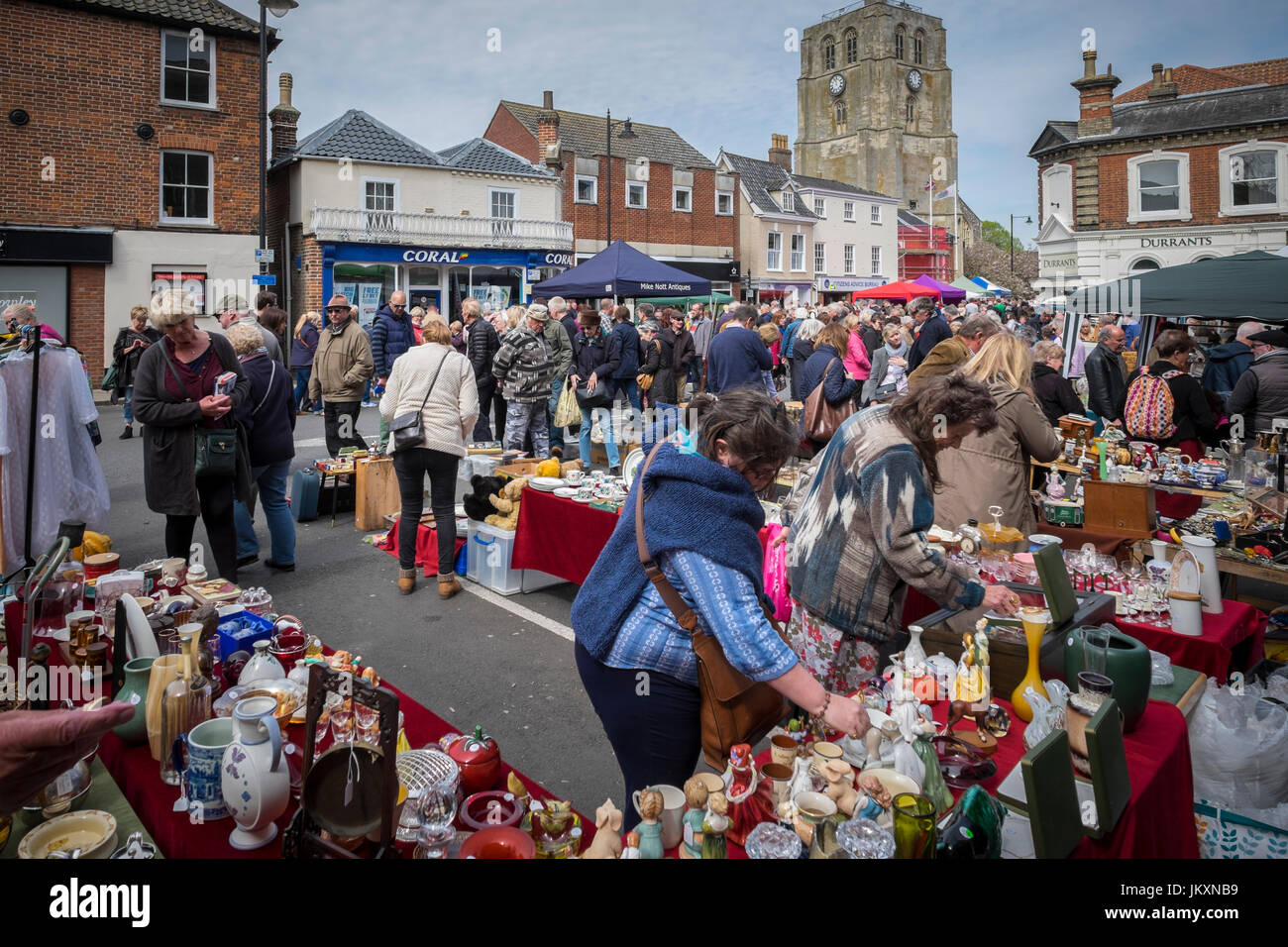 Antiques fair in Beccles, Suffolk, England Stock Photo Alamy