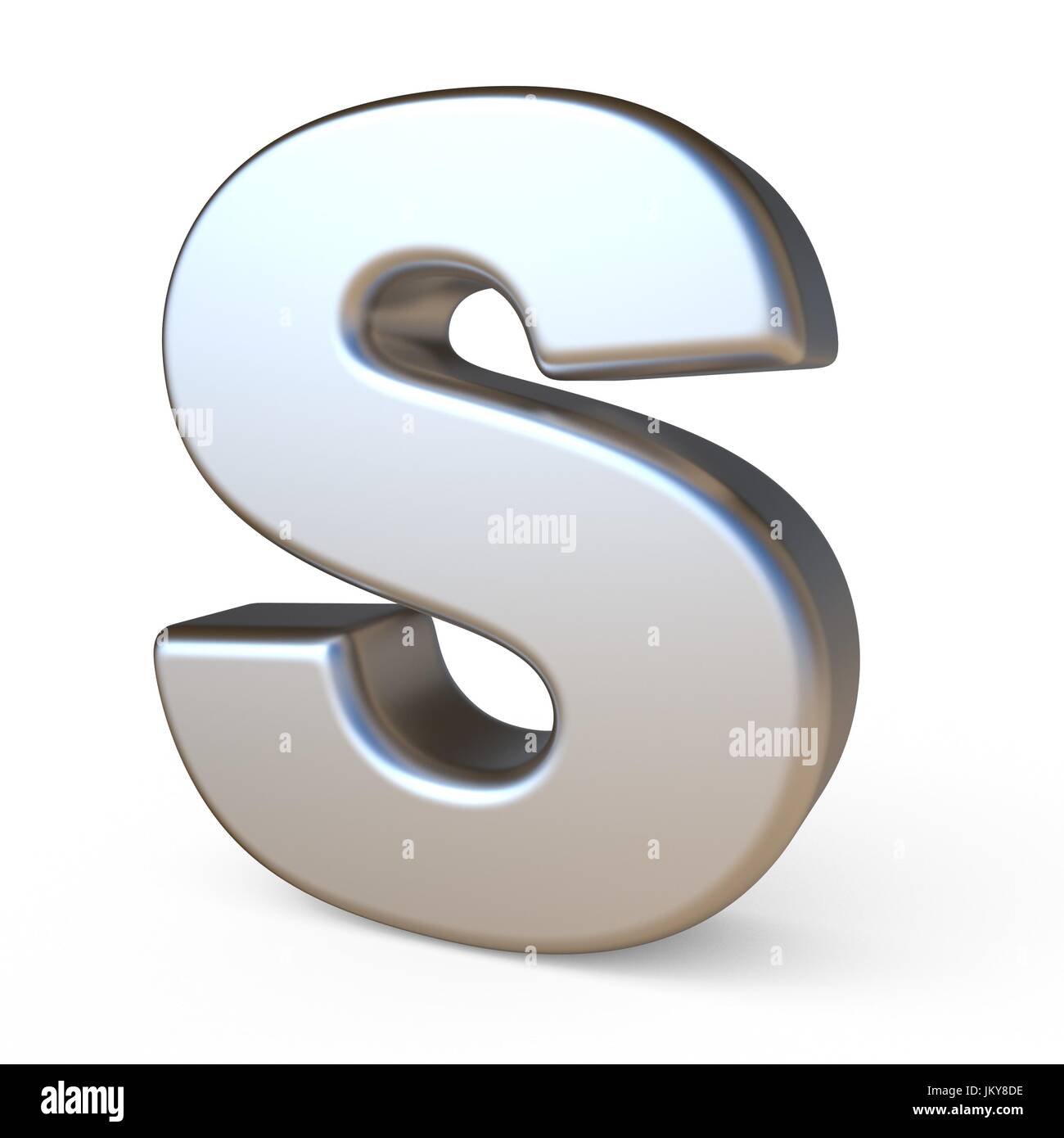 Metal font LETTER S 3D render illustration isolated on white background ...