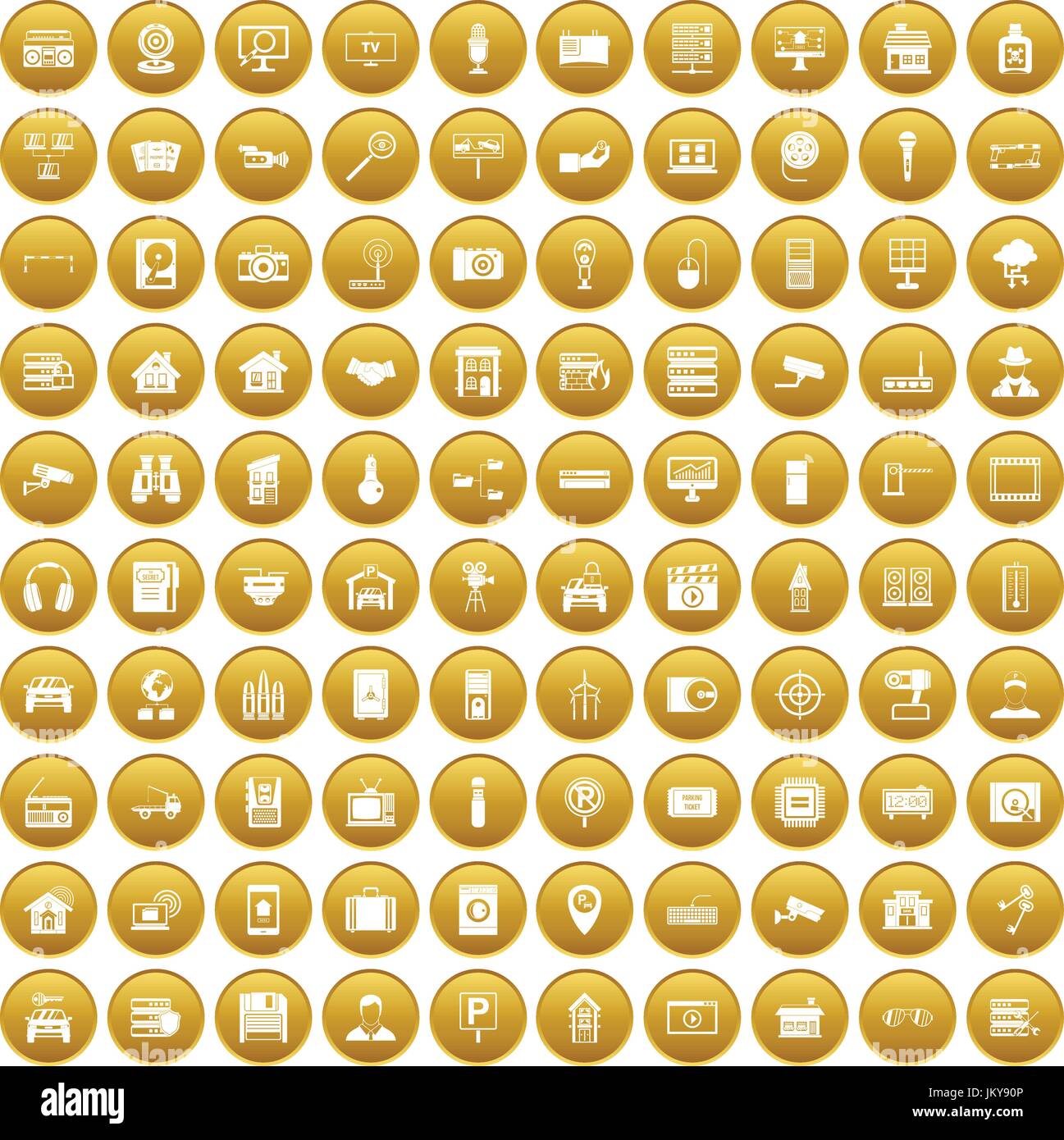 100 camera icons set gold Stock Vector Image & Art - Alamy