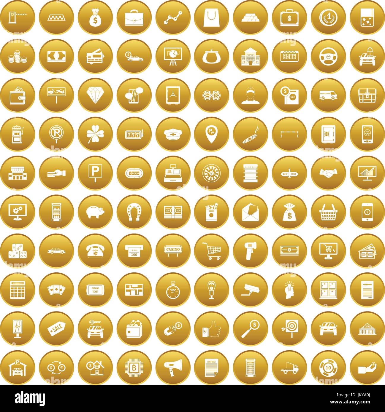100 coin icons set gold Stock Vector Image & Art - Alamy
