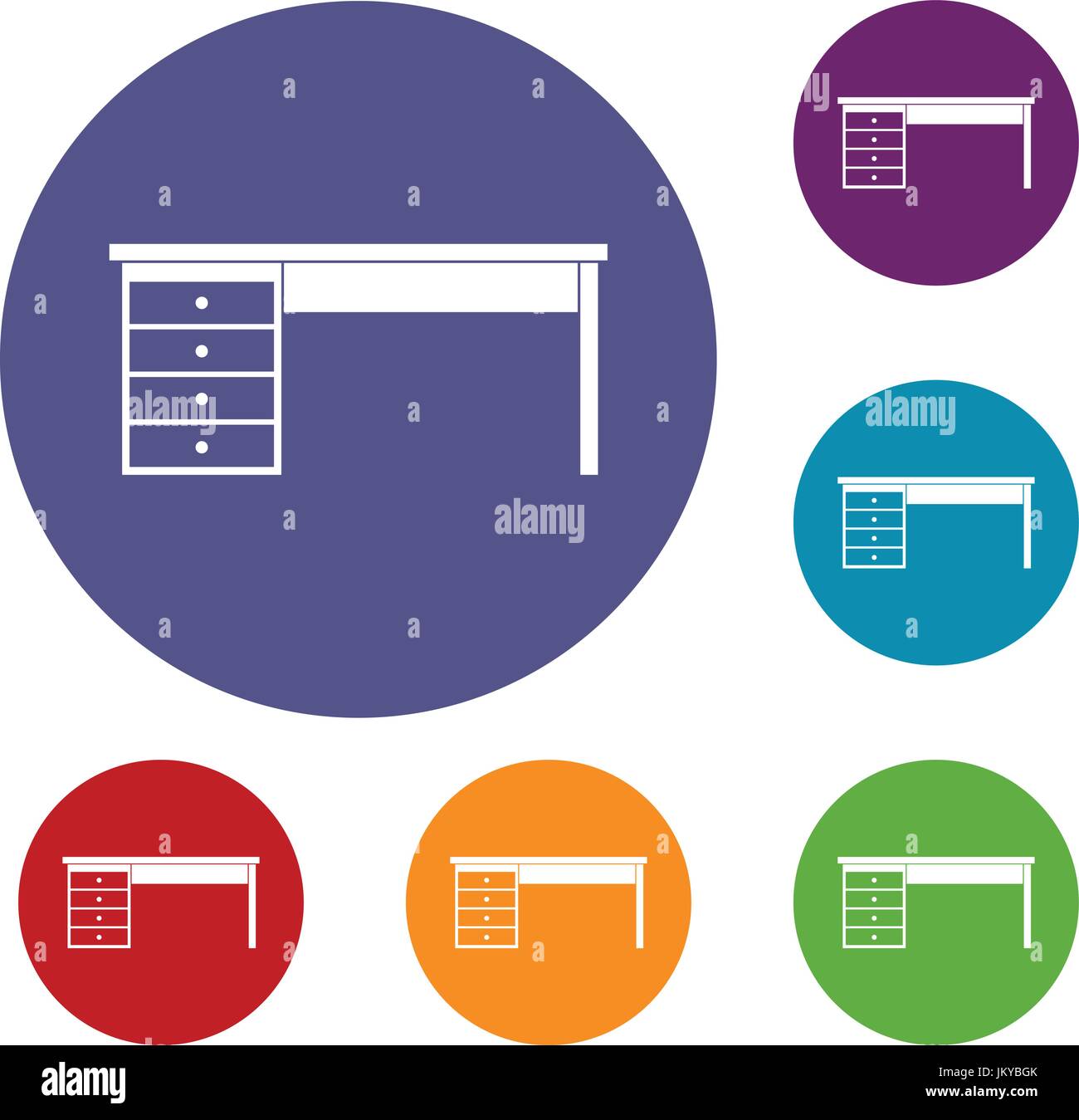 Wooden office desk icons set Stock Vector Image & Art - Alamy