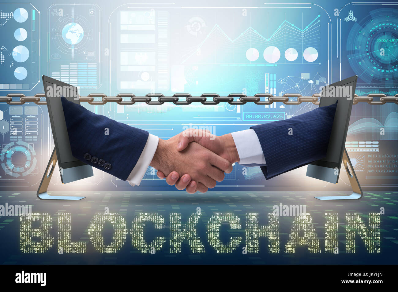 Concept of blockchain in modern business Stock Photo - Alamy