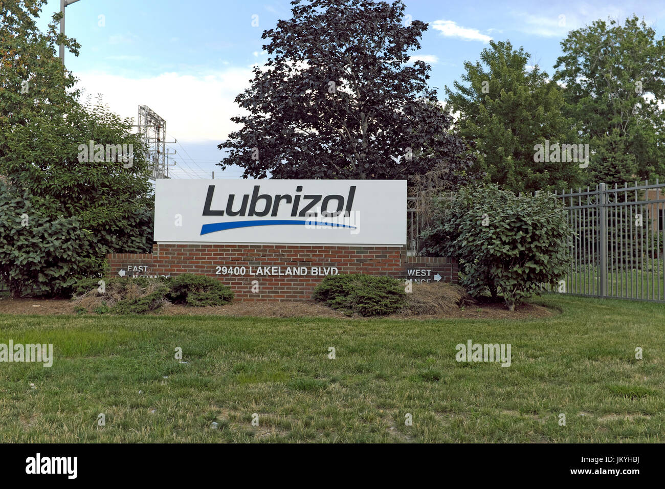 The Lubrizol Corporation, a subsidiary of Berkishire Hathaway, corporate headquarters on Lakeland Blvd. in Wickliffe, Ohio, USA. Stock Photo