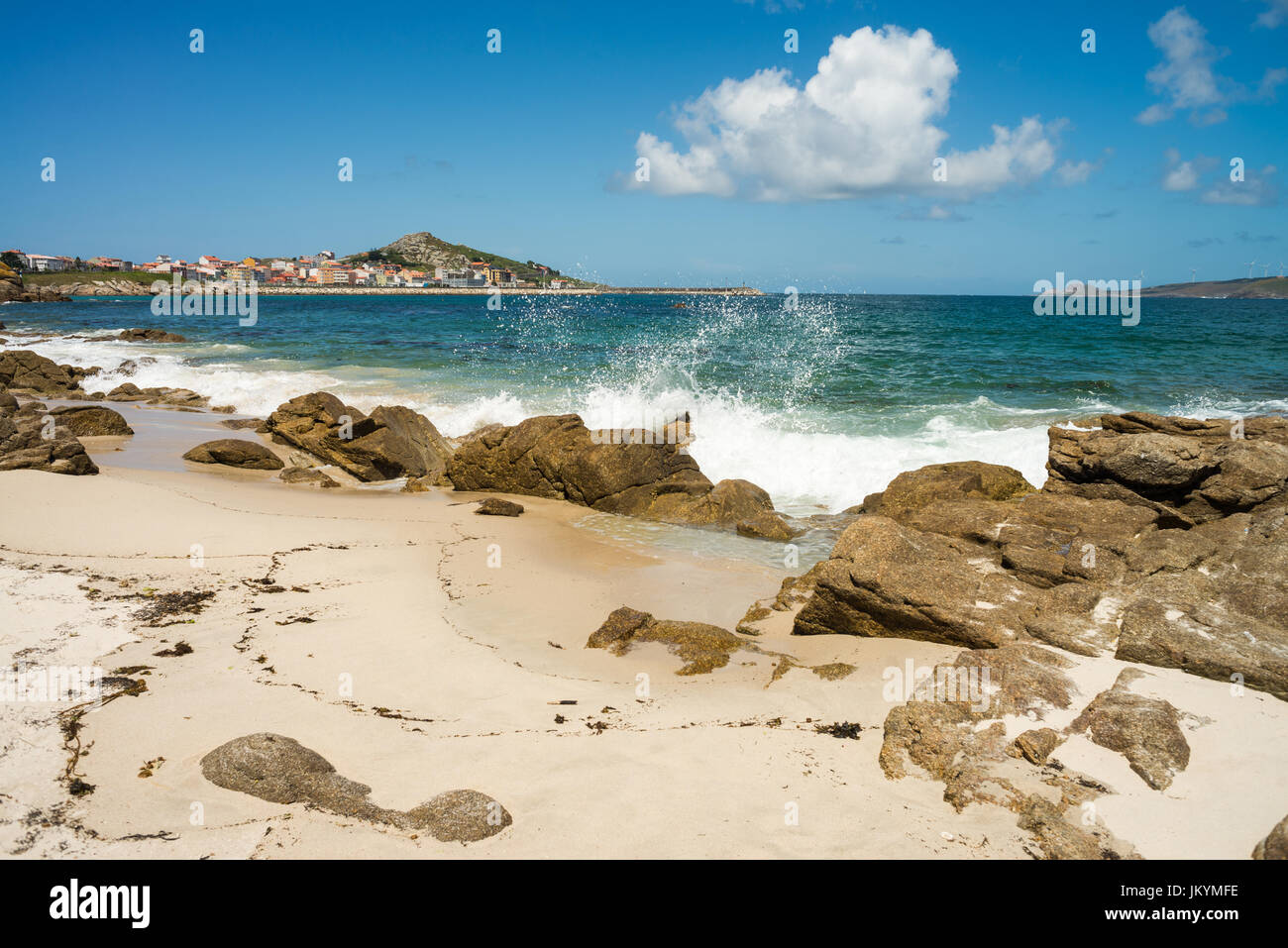 Coast of the Atlantic Ocean, Costa de la Muerte (Coast of Death), Muxía,  Galicia, Spain. Camino de Santiago. Stock Photo