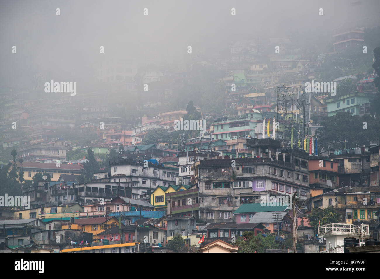 Kurseong is a hill station and sub-divisional town in the Darjeeling district, India Stock Photo