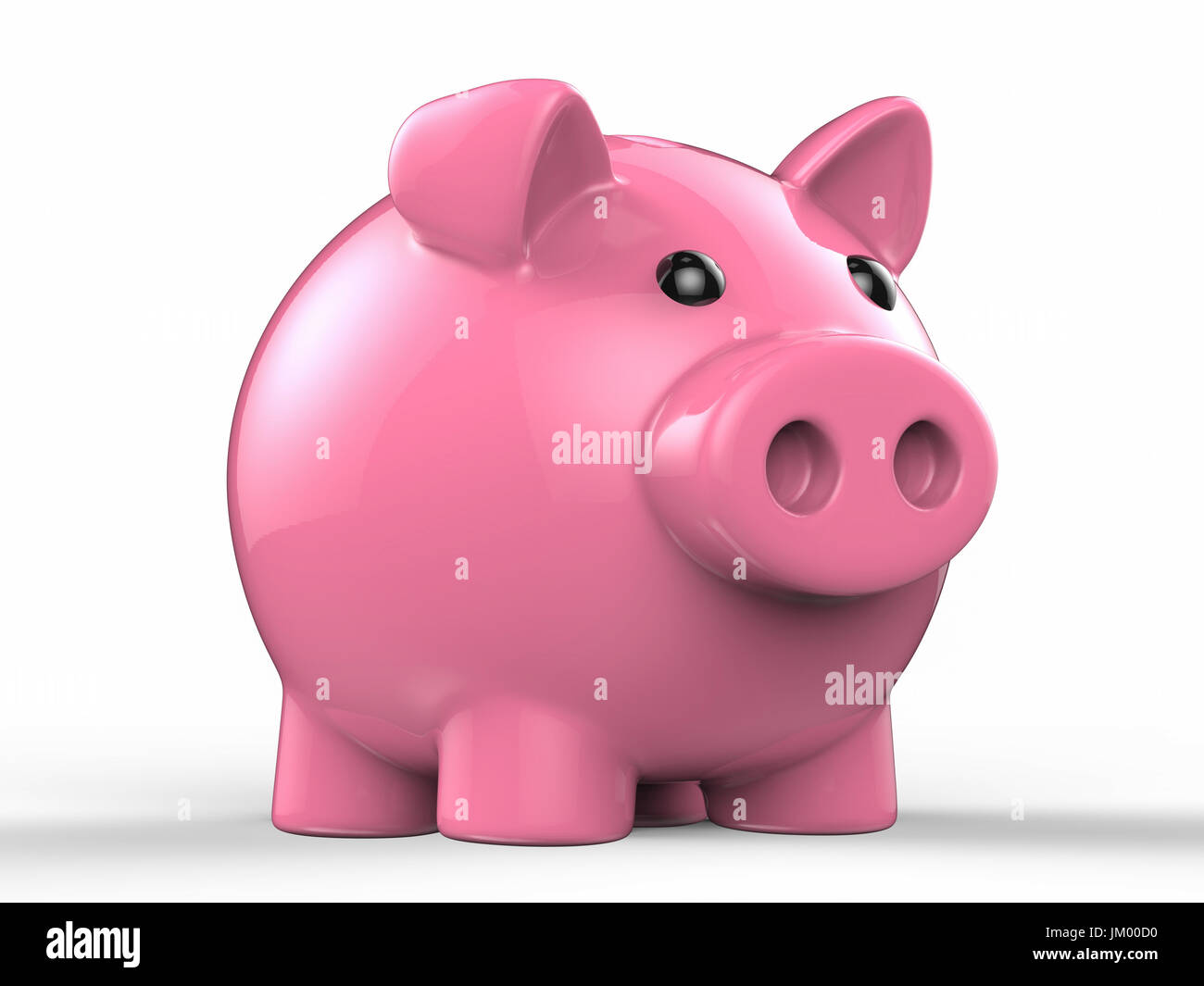 3d rendering piggy bank on white background Stock Photo - Alamy