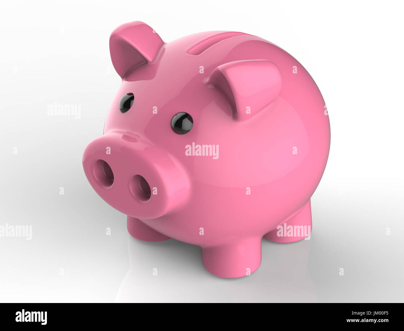 3d rendering piggy bank on white background Stock Photo - Alamy