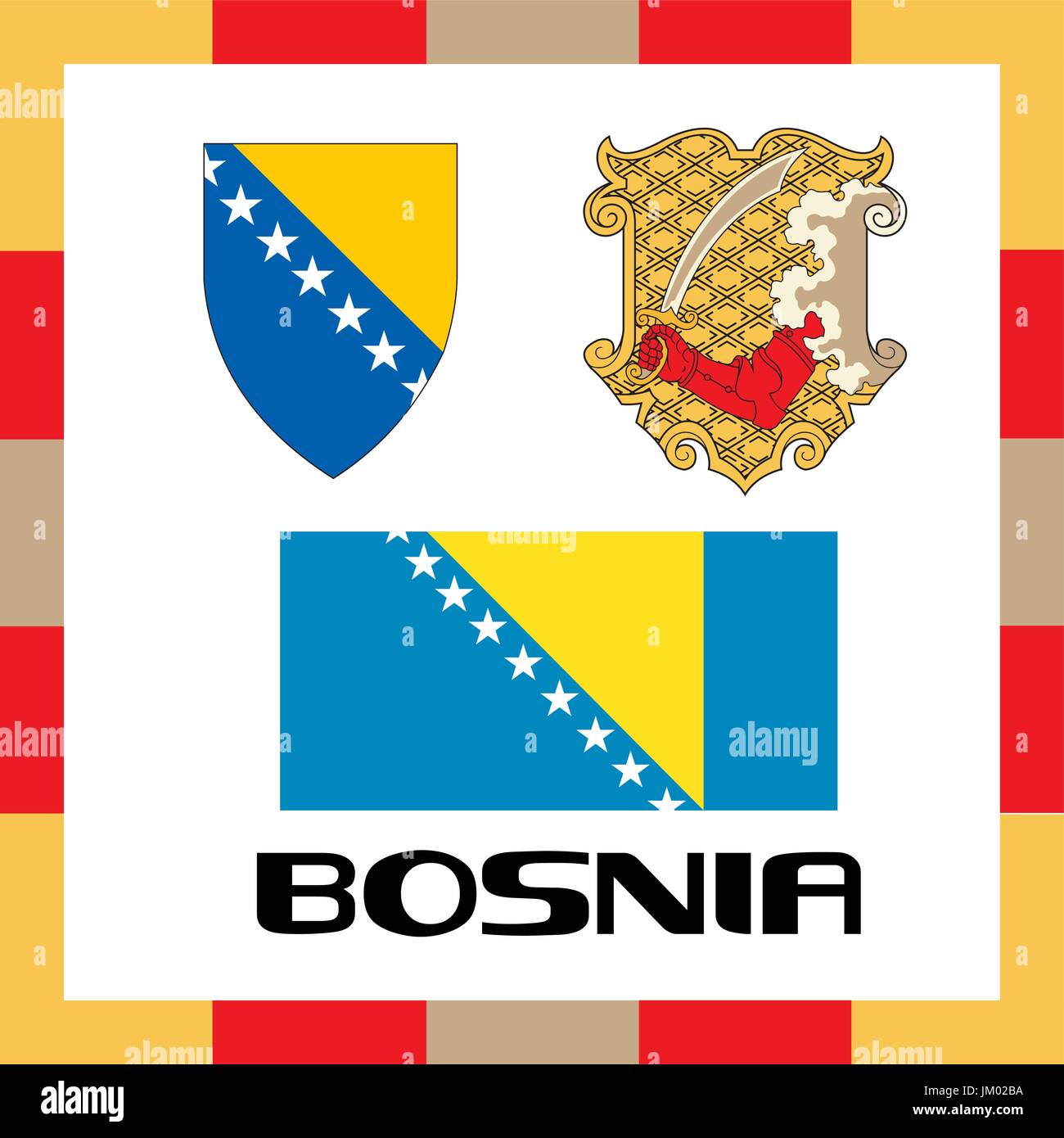 Official flag of bosnia Stock Vector Images - Alamy