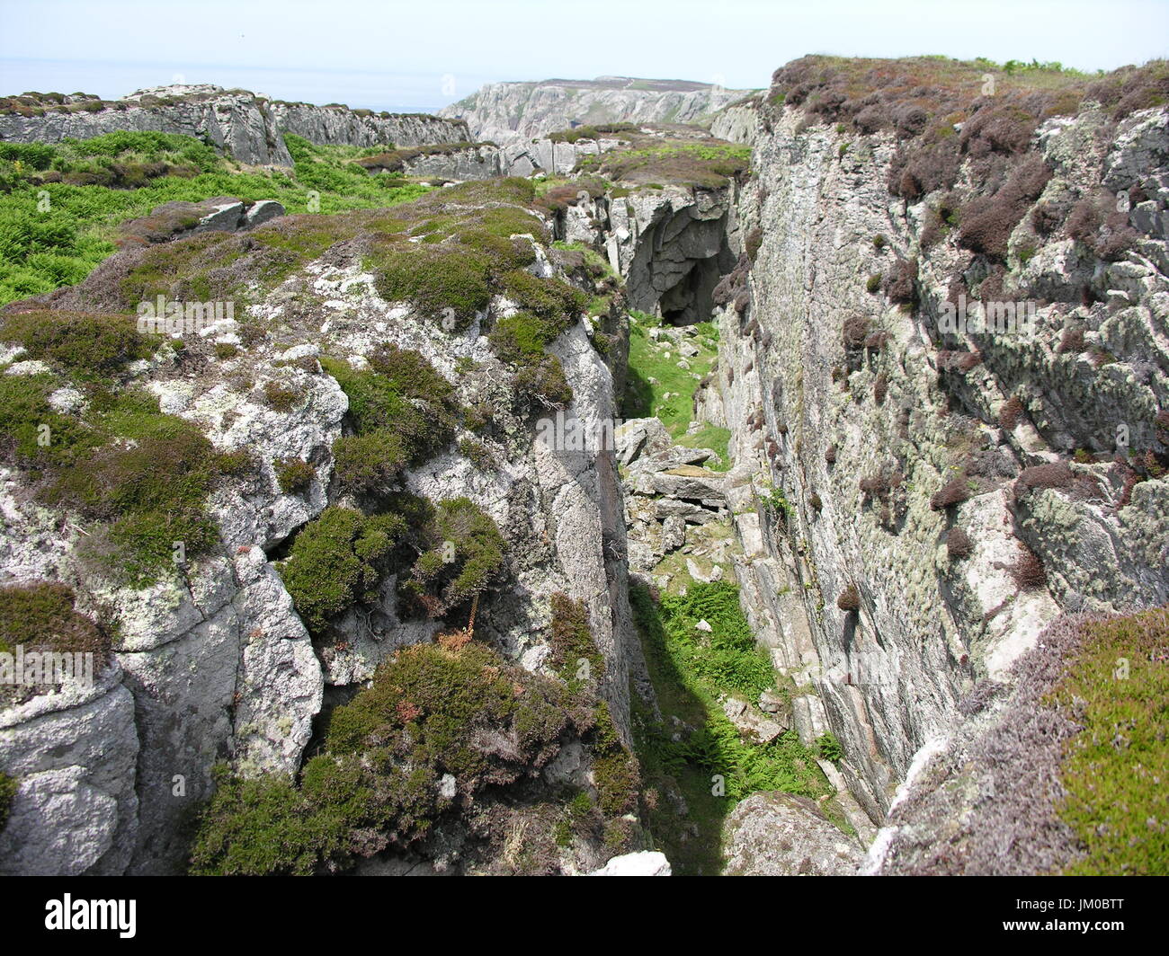 Lundy Island famous for wildlife and stunning scenery in the Bristol channel. Lundy is the old Norse for Puffin. Now run by the Landmark Trust. Stock Photo