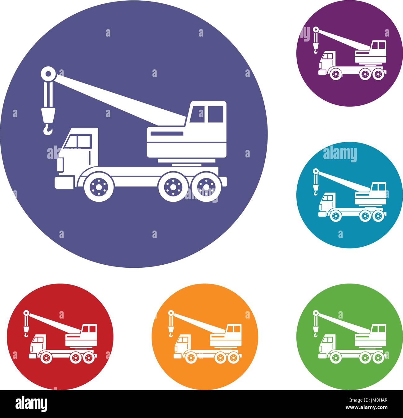 Truck crane icons set Stock Vector Image & Art - Alamy