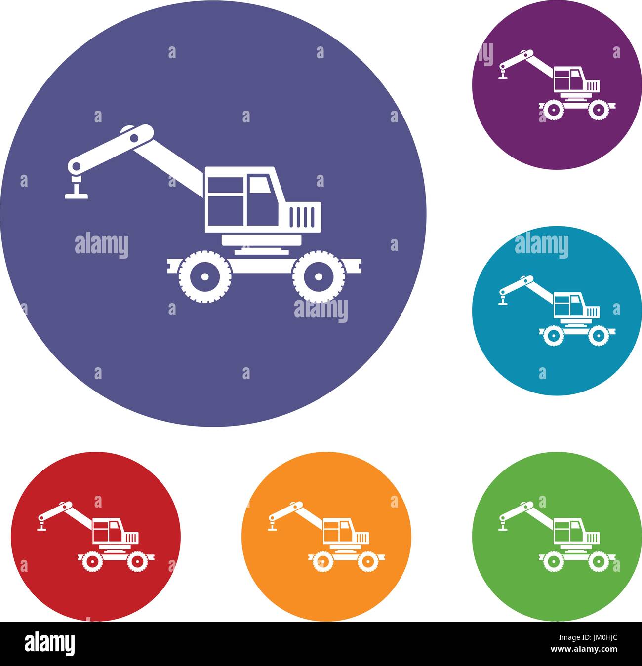 Crane truck icons set Stock Vector Image & Art - Alamy