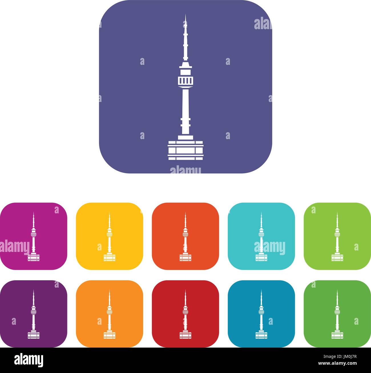 Namsan tower in Seoul icons set Stock Vector Image & Art - Alamy