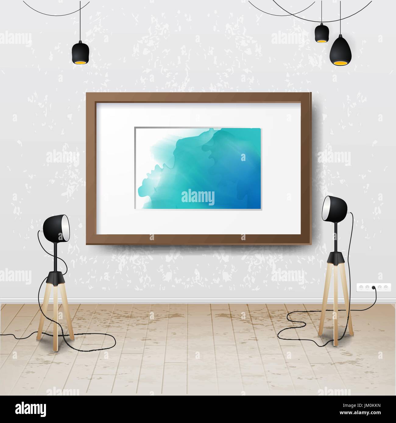 Workplace room. Vector illustration of modern office Stock Vector Image ...