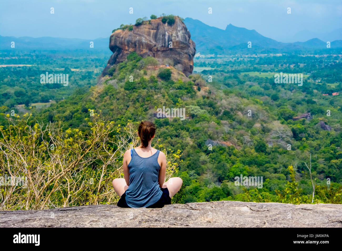 Sigiriya Rock Fortress View From Pidurangala Rock Stock Photo