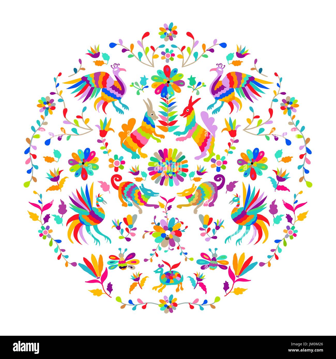 Vector folk Mexican Otomi embroidery Pattern Stock Vector Image & Art -  Alamy