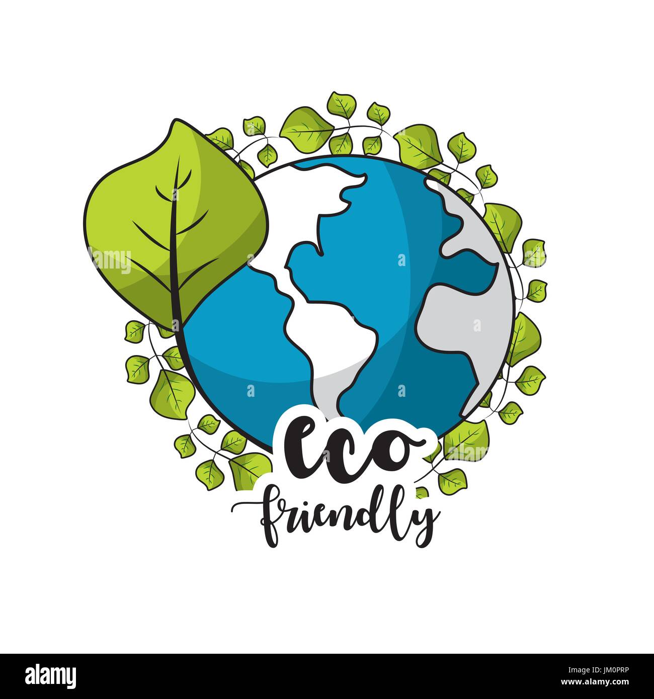 global earth planet with ecological leaves Stock Vector Image & Art - Alamy
