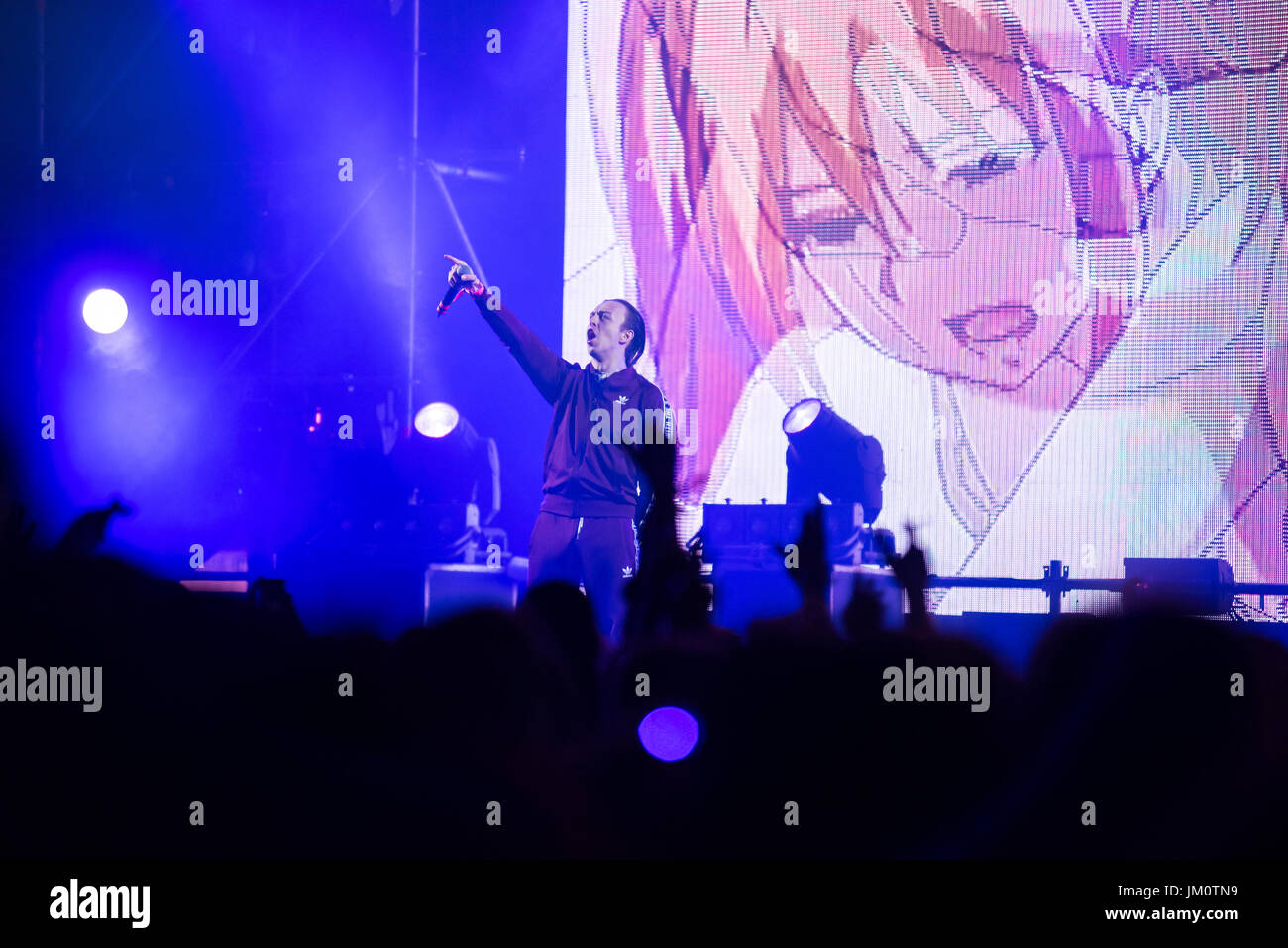Bontida Romania July 14 2017 Surreal Post Soviet Rap Sensation Tommy Cash Performing A Live Rap Show At Electric Castle Festival Stock Photo Alamy