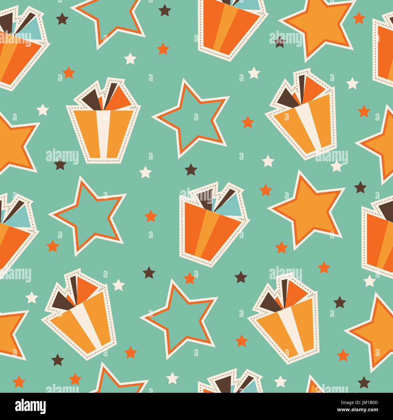 retro seamless pattern with gift boxes, vector format Stock Vector