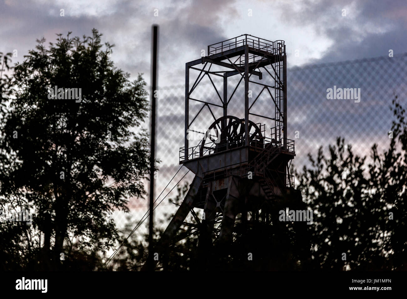 Shaft tower of the former uranium mine, Dolni Rozinka, Czech Republic, Europe Stock Photo