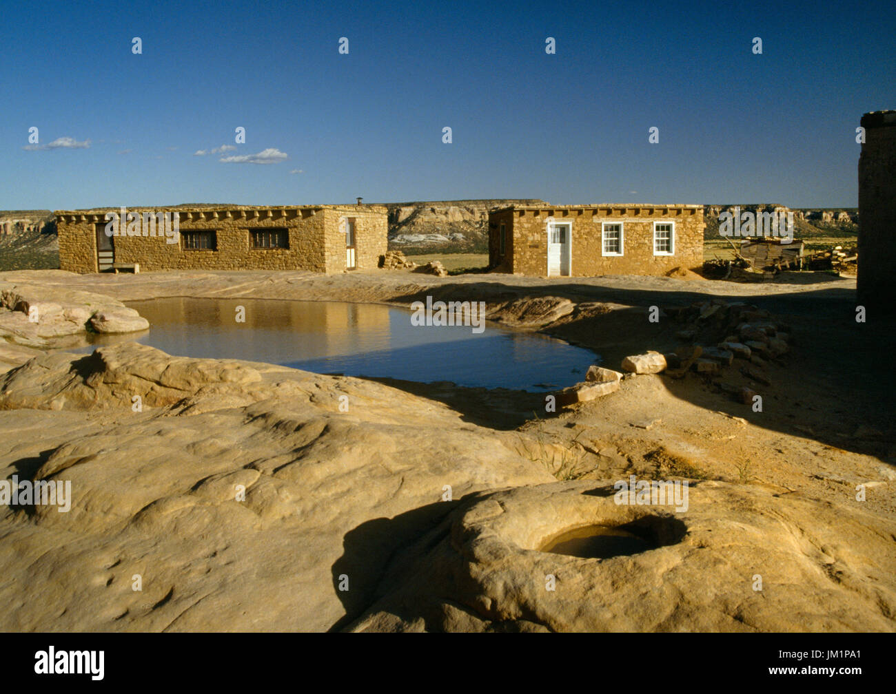 Pueblo, Grants, New Mexico, USA; central rockcut rainwater