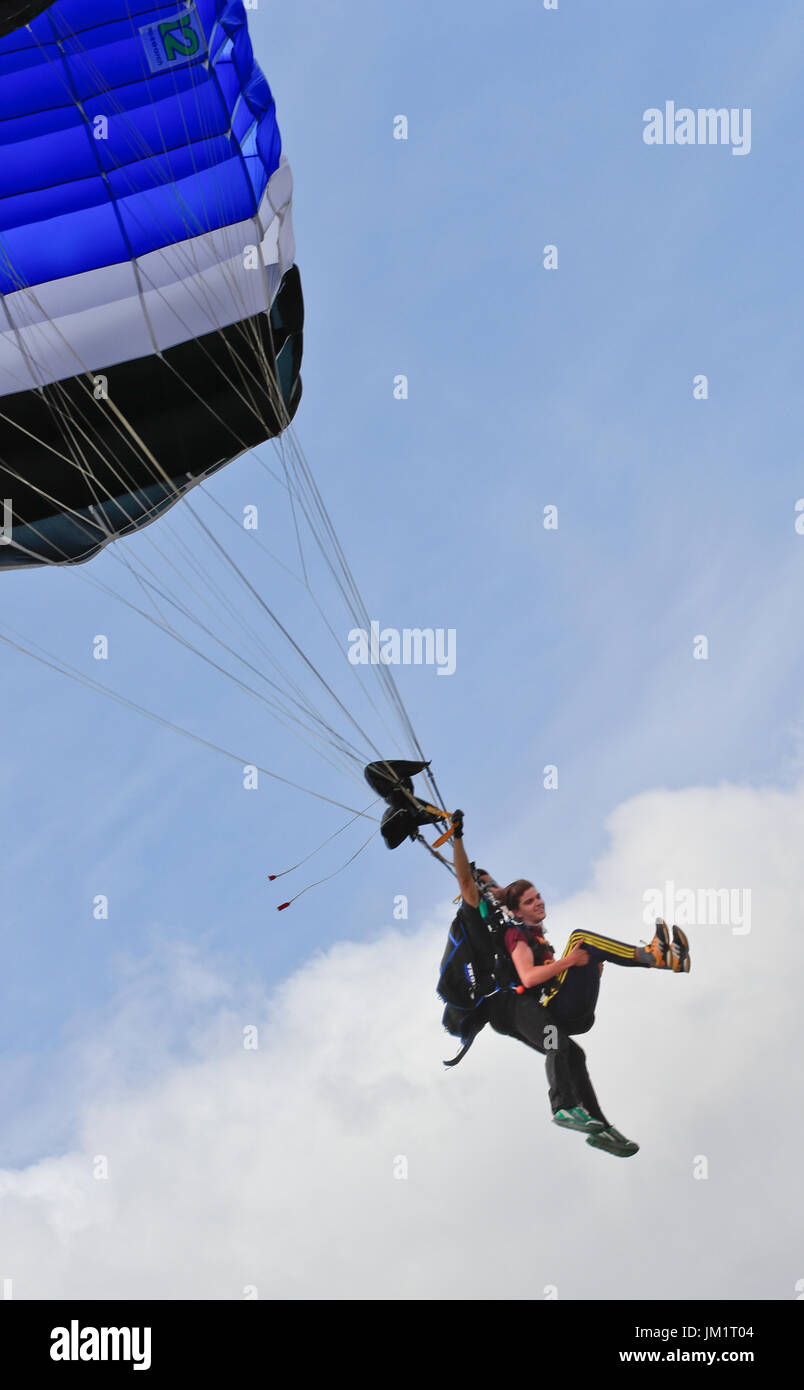 Sky divers floating on the air Stock Photo