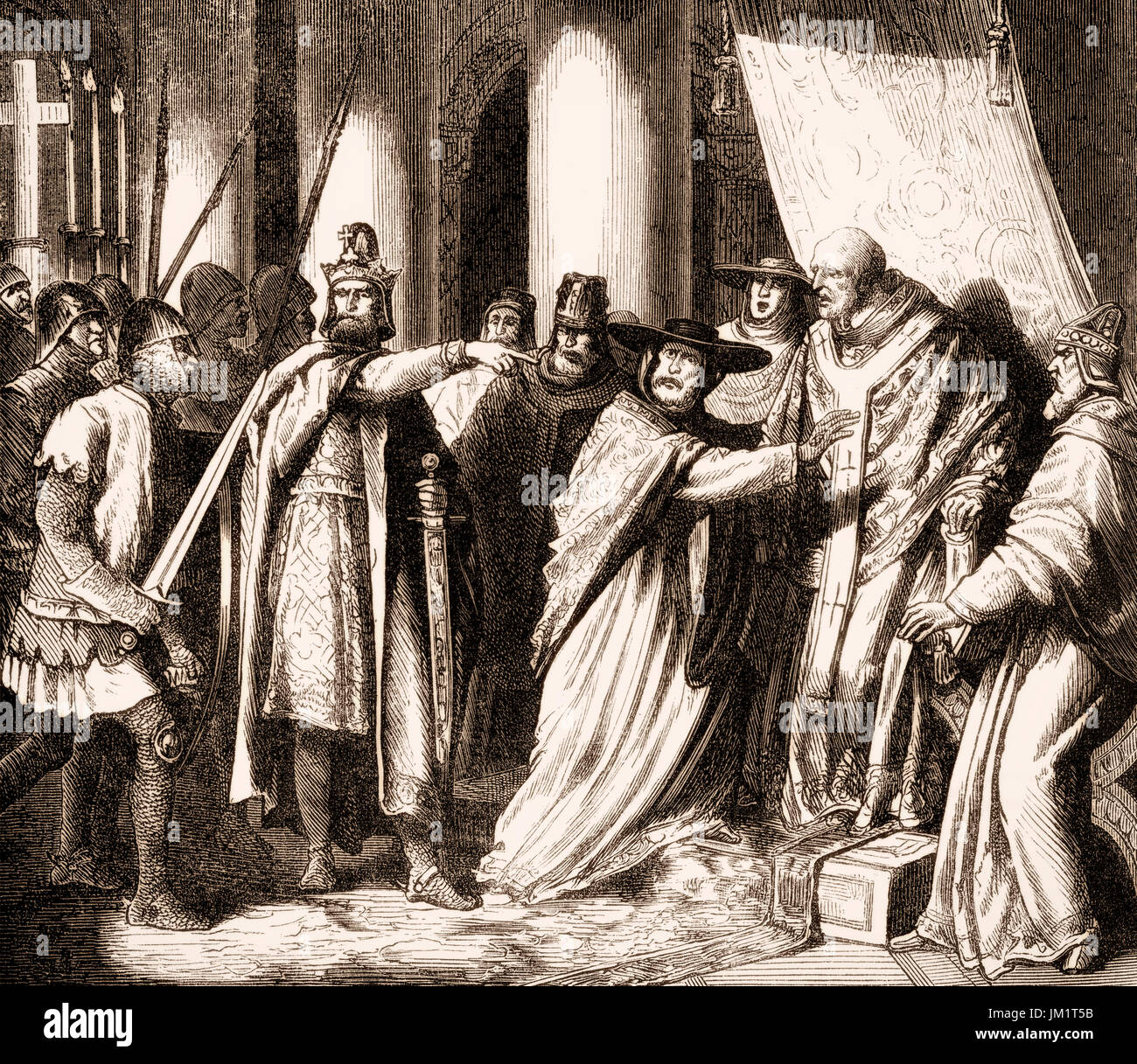 The capture of Pope Paschal II, born Ranierius, was Pope from 13 August  1099 to his death in 1118 Stock Photo - Alamy