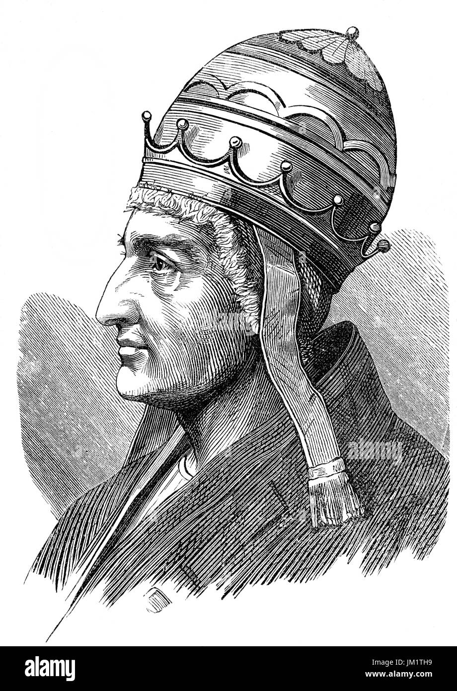 Pope Innocent III, reigned from 8 January 1198 to his death in 1216 Stock Photo