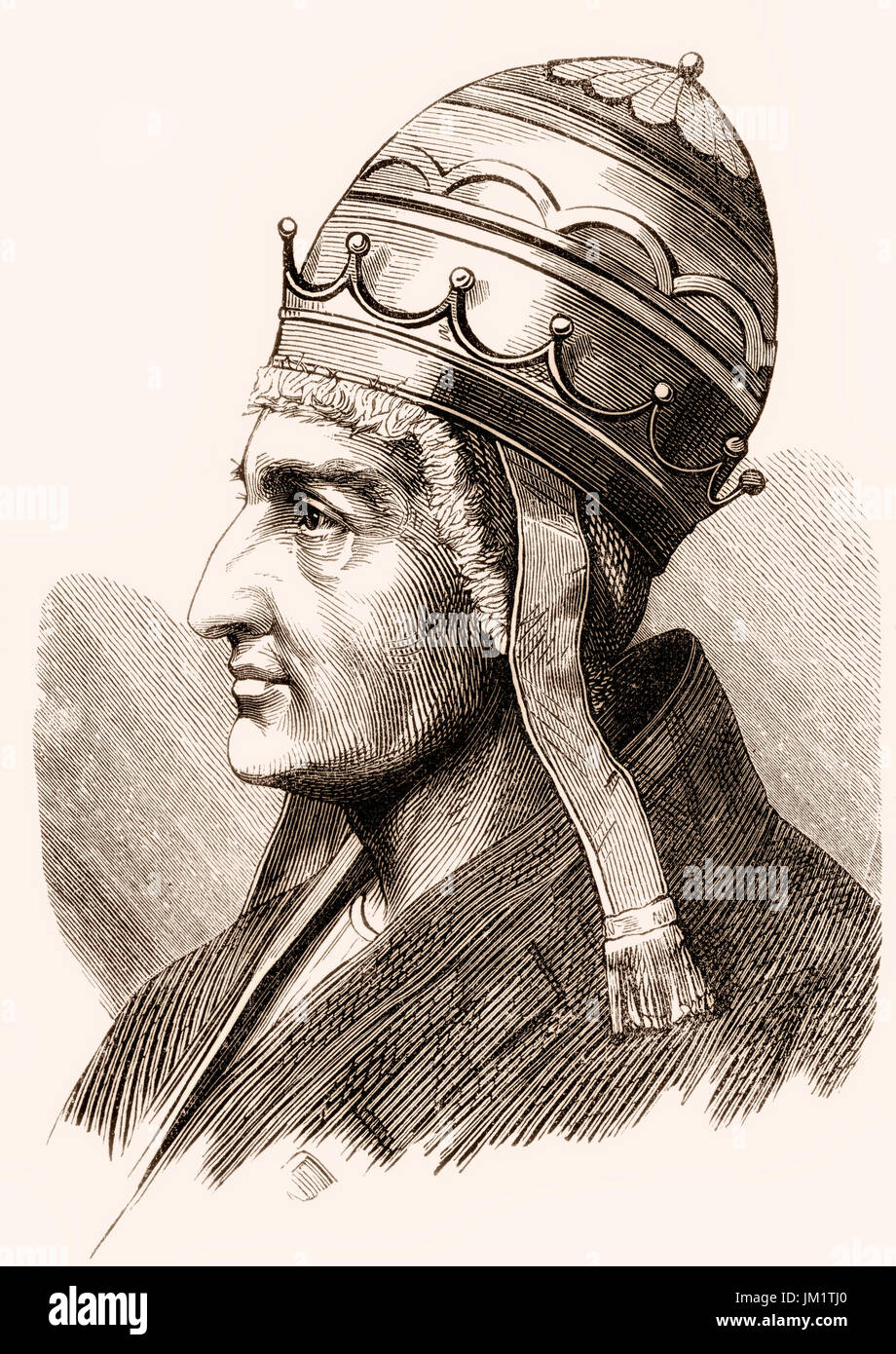 Pope Innocent III, reigned from 8 January 1198 to his death in 1216 Stock Photo