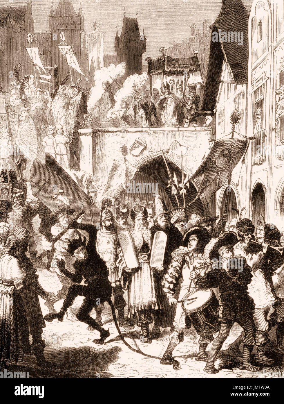 A Corpus Christi procession in the 18th century Stock Photo