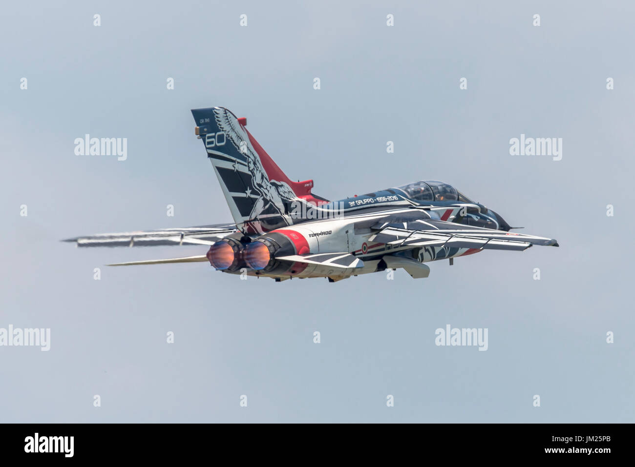 Panavia Tornado PA-2000 took off from Turin to Fairford for The Royal International Air Tattoo in United Kingdom. Winner for Tornado with best livery. Stock Photo