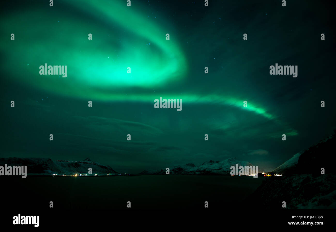 Lofoten Islands Norway Aurora Borealis Northern Lights Stock Photo - Alamy