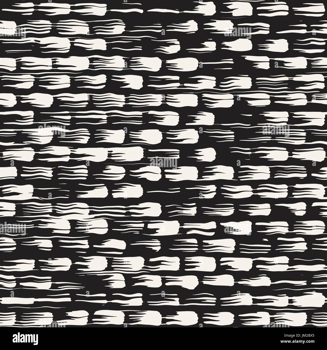 Vector seamless pattern with brush stripes and strokes. Black and white ...