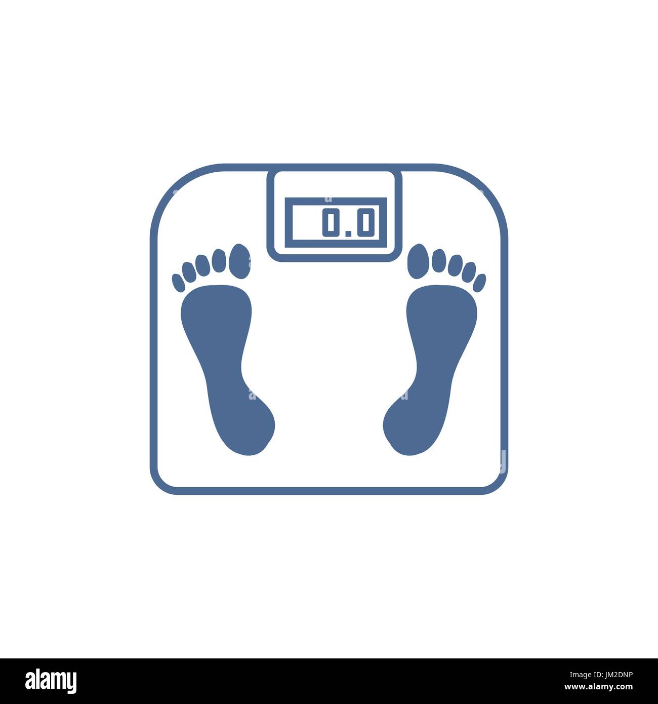 Stylized icon of the with bathroom scales on a white background Stock ...